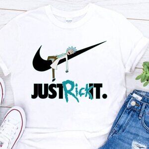 Rick Sanchez Nike Just Rick It Just Do It Parody Graphic T-Shirt Funny Cartoon